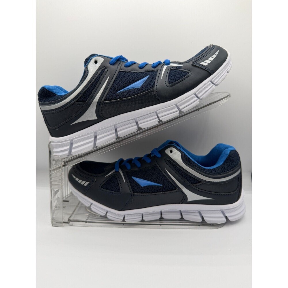 Men's Athletic Running Sneakers Gray Blue Mesh Lace Up Shoes Size US 7 EU 41